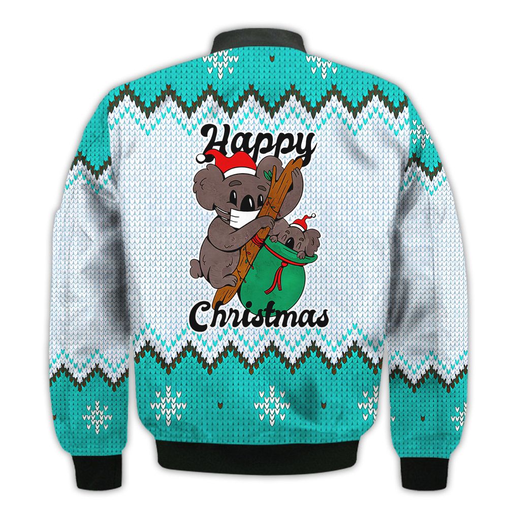Merry-Christmas-Christmas-Koala-Retro-Christmas-Holiday-Gifts-Unisex-3D-Bomber-Jacket-2