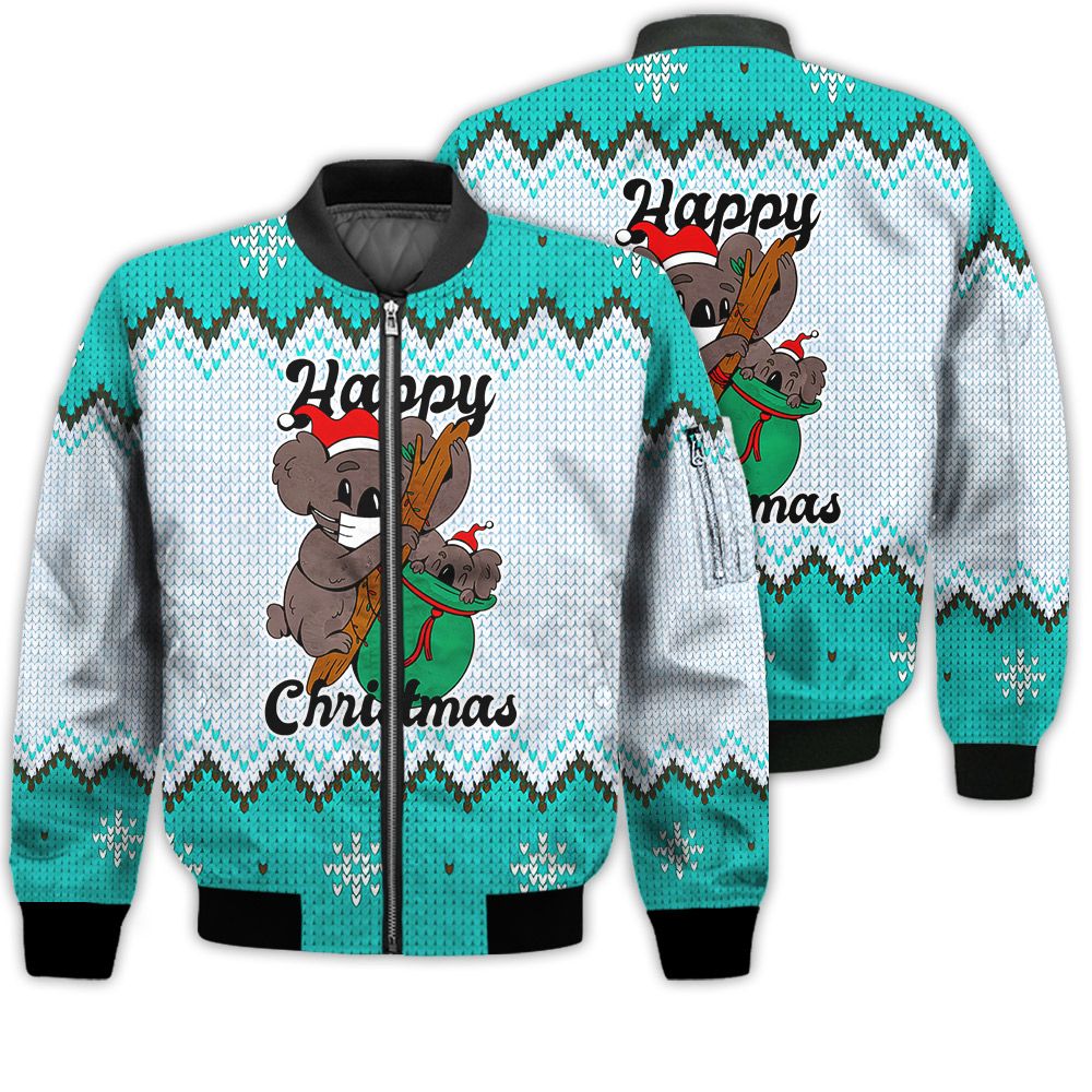 Merry Christmas Christmas Koala Retro Christmas Holiday Gifts Unisex 3D Bomber Jacket Merry Christmas Christmas Koala Retro Christmas Holiday Gifts Unisex 3D Bomber Jacket