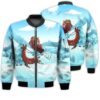 Merry Christmas Christmas Santa And llama Retro Christmas Holiday Gifts Unisex 3D Bomber Jacket