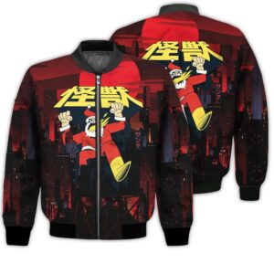 Merry Christmas Christmas Santa Monster Retro Christmas Holiday Gifts Unisex 3D Bomber Jacket