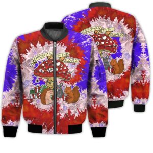 Merry Christmas Christmas With The BeLoved Retro Christmas Holiday Gifts Unisex 3D Bomber Jacket
