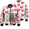 Merry Christmas Coffee Christmas Skeleton Retro Christmas Holiday Gifts Unisex 3D Bomber Jacket