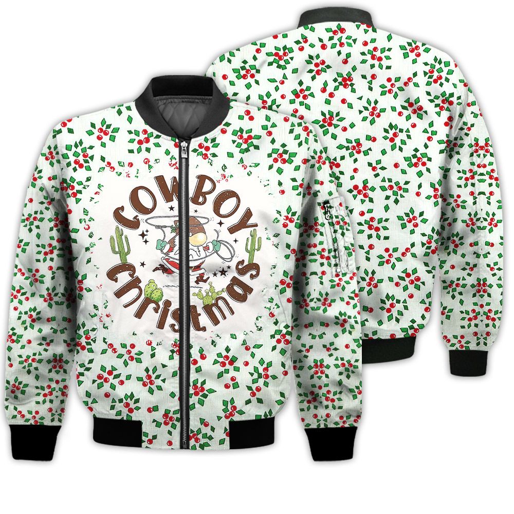 Merry Christmas Cowboy Christmas 1 Retro Christmas Holiday Gifts Unisex 3D Bomber Jacket Merry Christmas Cowboy Christmas 1 Retro Christmas Holiday Gifts Unisex 3D Bomber Jacket
