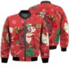 Merry Christmas Cute Hedgehog On A Scooter Retro Christmas Holiday Gifts Unisex 3D Bomber Jacket