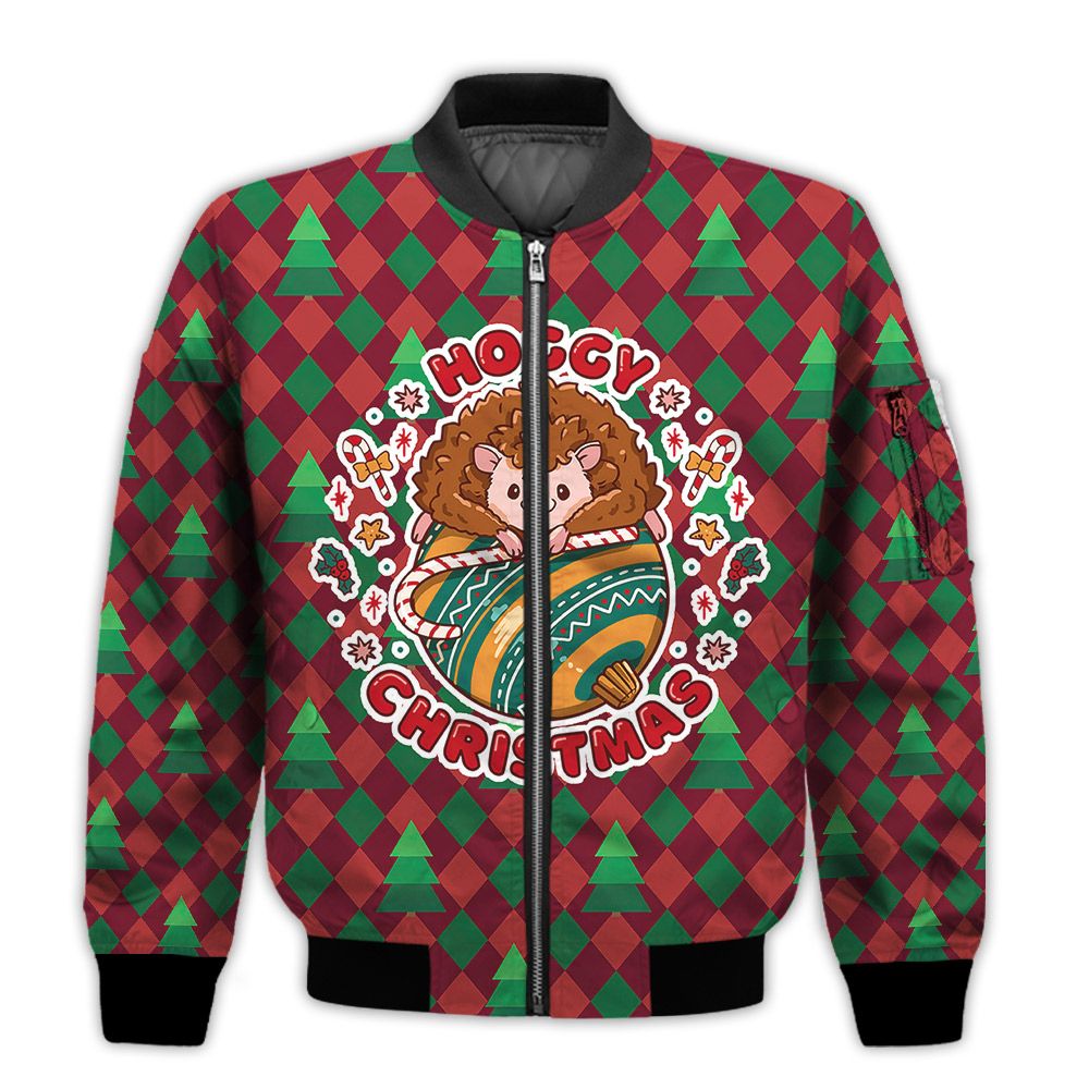 Merry-Christmas-Cute-Hoggy-Hedgehog-Retro-Christmas-Holiday-Gifts-Unisex-3D-Bomber-Jacket-1