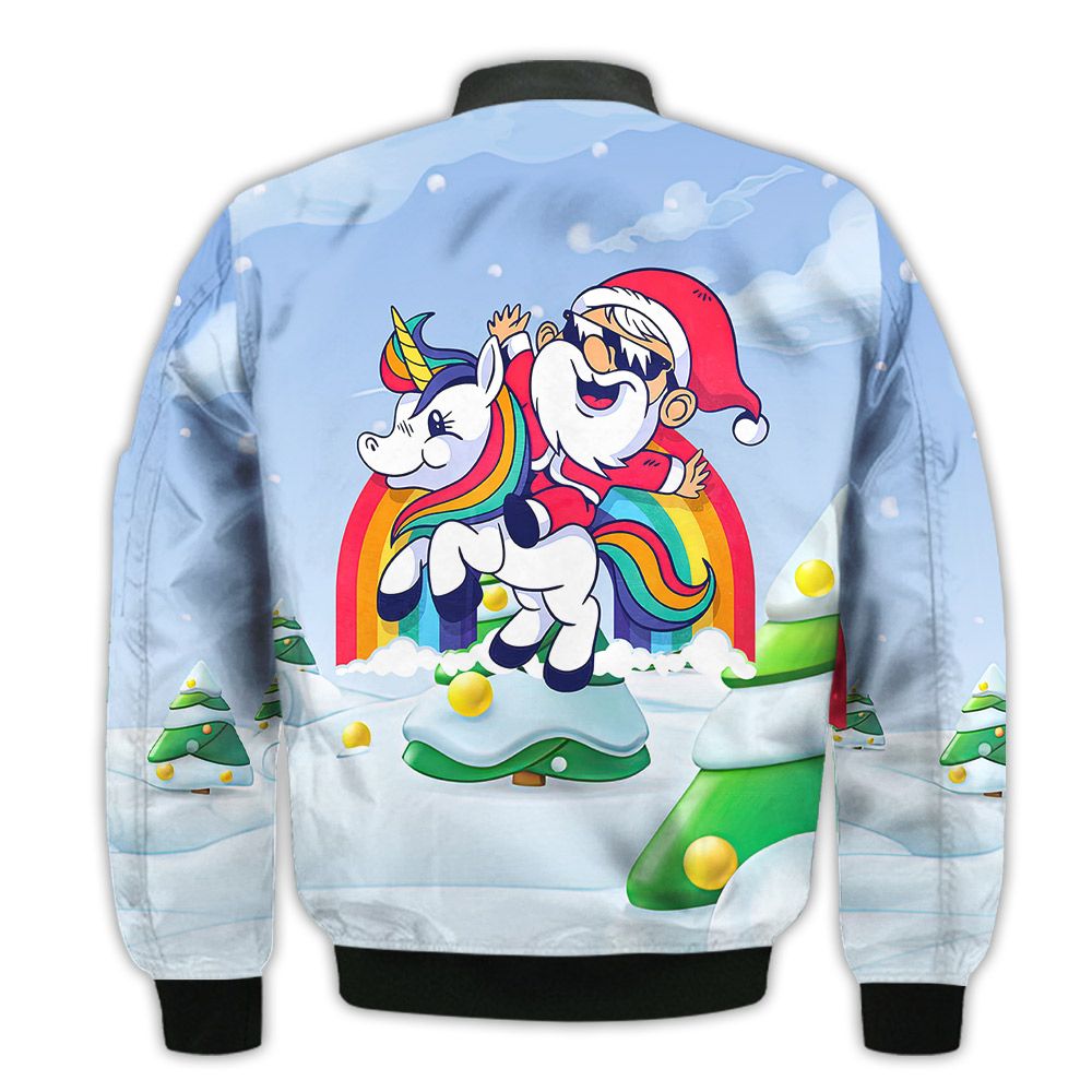 Merry-Christmas-Cute-Santa-Unicorn-Retro-Christmas-Holiday-Gifts-Unisex-3D-Bomber-Jacket-2