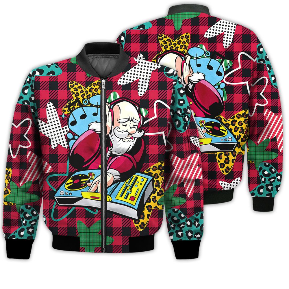 Merry Christmas Dj Santa Retro Christmas Holiday Gifts Unisex 3D Bomber Jacket Merry Christmas Dj Santa Retro Christmas Holiday Gifts Unisex 3D Bomber Jacket