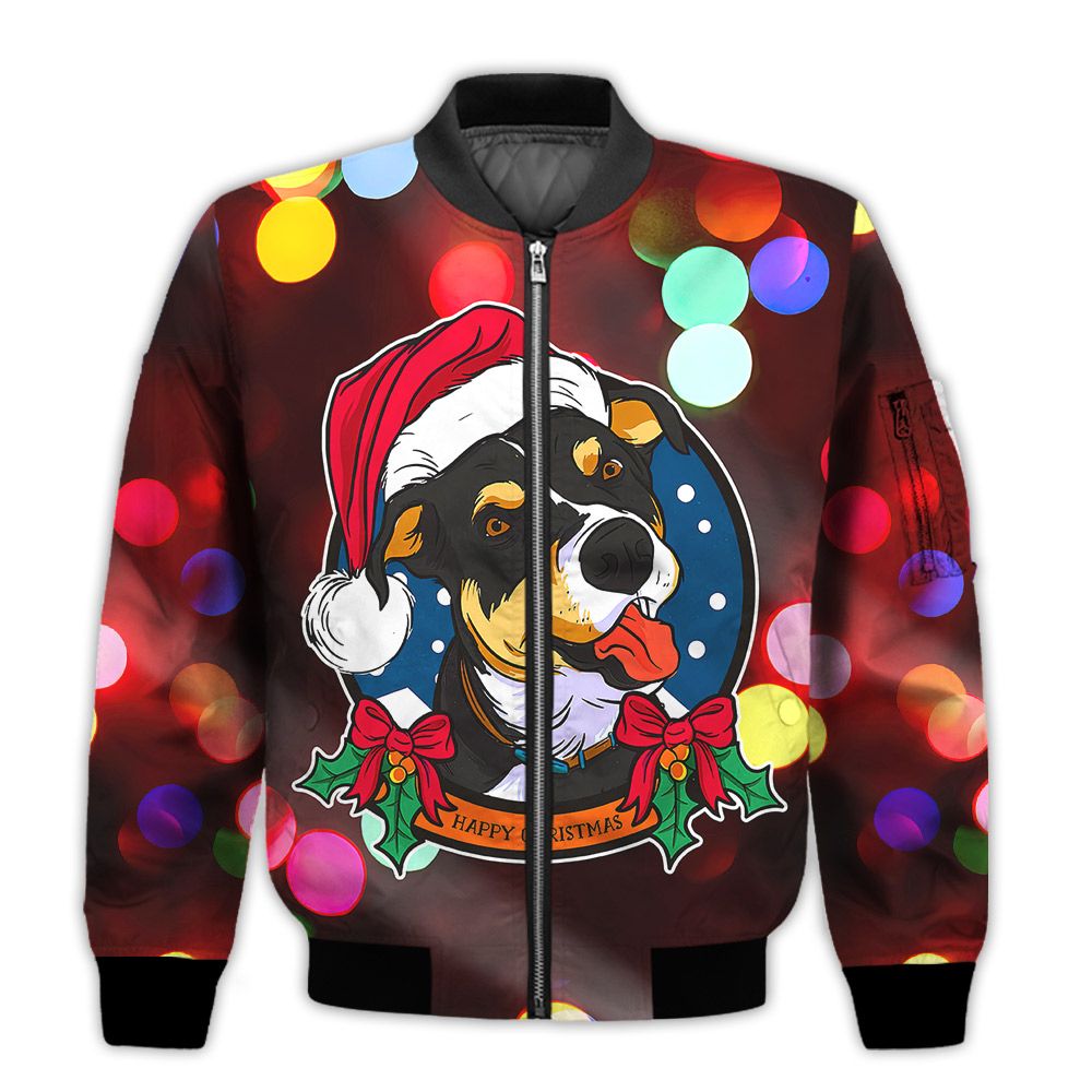 Merry-Christmas-Dog-With-Hat-Retro-Christmas-Holiday-Gifts-Unisex-3D-Bomber-Jacket-1