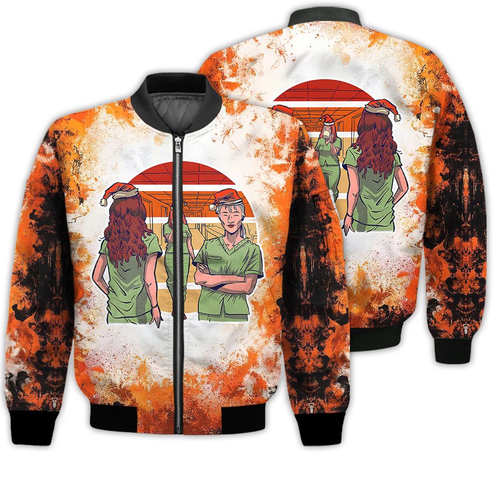 Merry Christmas Emergency Room Retro Christmas Holiday Gifts Unisex 3D Bomber Jacket Merry Christmas Emergency Room Retro Christmas Holiday Gifts Unisex 3D Bomber Jacket