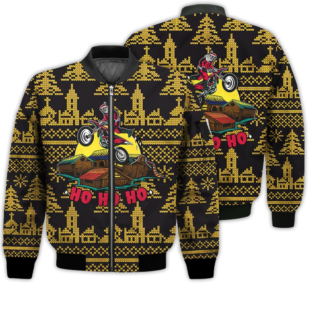Merry Christmas Extreme Santa Christmas Retro Christmas Holiday Gifts Unisex 3D Bomber Jacket Merry Christmas Extreme Santa Christmas Retro Christmas Holiday Gifts Unisex 3D Bomber Jacket