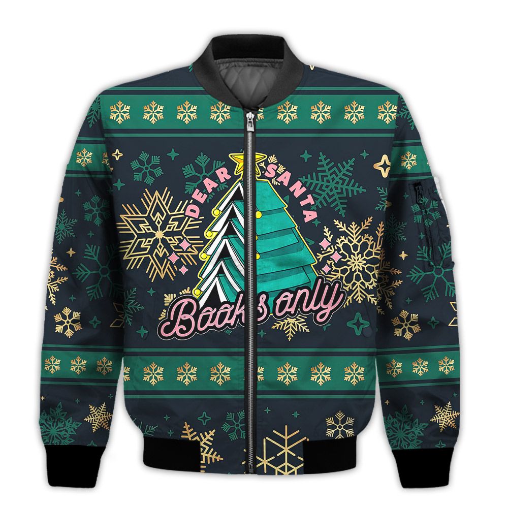 Merry-Christmas-Funny-Christmas-Books-Retro-Christmas-Holiday-Gifts-Unisex-3D-Bomber-Jacket-1