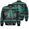 Merry Christmas Funny Christmas Books Retro Christmas Holiday Gifts Unisex 3D Bomber Jacket