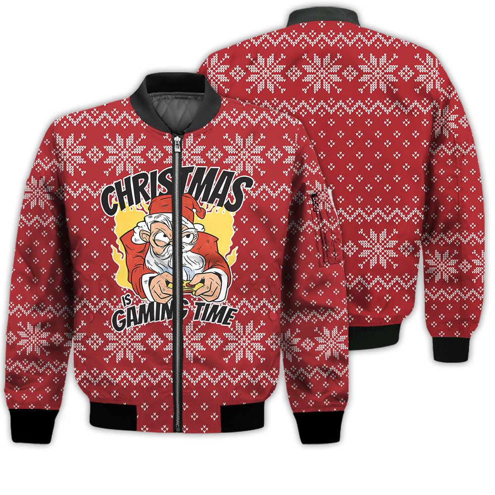 Merry Christmas Gaming Santa Christmas Retro Christmas Holiday Gifts Unisex 3D Bomber Jacket Merry Christmas Gaming Santa Christmas Retro Christmas Holiday Gifts Unisex 3D Bomber Jacket