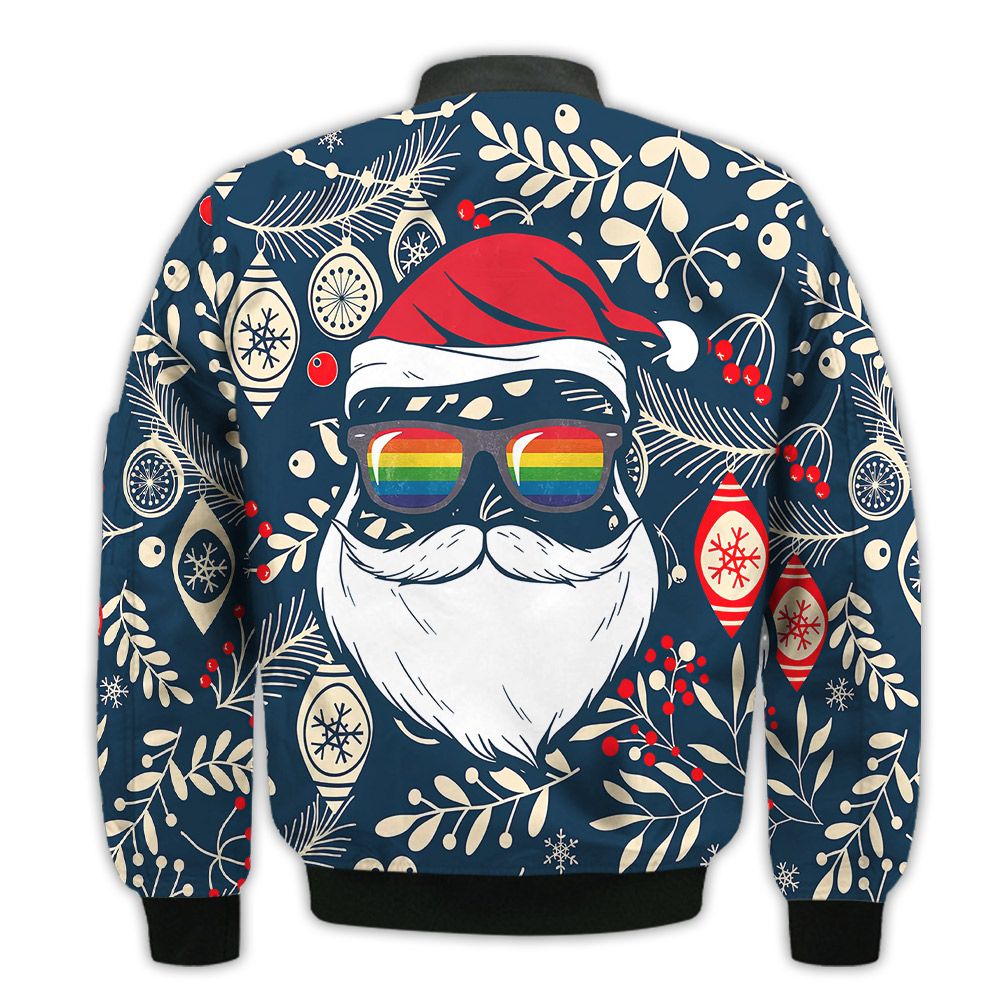 Merry-Christmas-Gay-Santa-Glasses-Retro-Christmas-Holiday-Gifts-Unisex-3D-Bomber-Jacket-2
