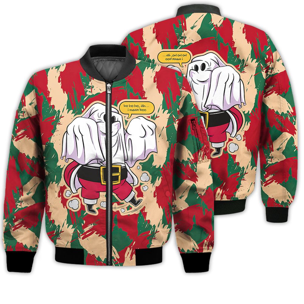Merry Christmas Ghost Santa Claus Funny Retro Christmas Holiday Gifts Unisex 3D Bomber Jacket Merry Christmas Ghost Santa Claus Funny Retro Christmas Holiday Gifts Unisex 3D Bomber Jacket