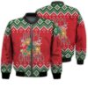 Merry Christmas Gingerbread Cookies Christmas Retro Christmas Holiday Gifts Unisex 3D Bomber Jacket