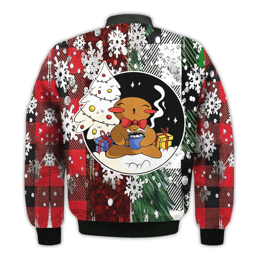 Merry-Christmas-Gingerbread-Retro-Christmas-Holiday-Gifts-Unisex-3D-Bomber-Jacket-2