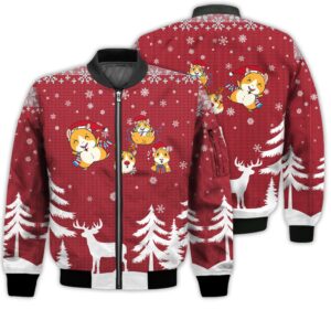 Merry Christmas Guinea Pig Christmas Retro Christmas Holiday Gifts Unisex 3D Bomber Jacket