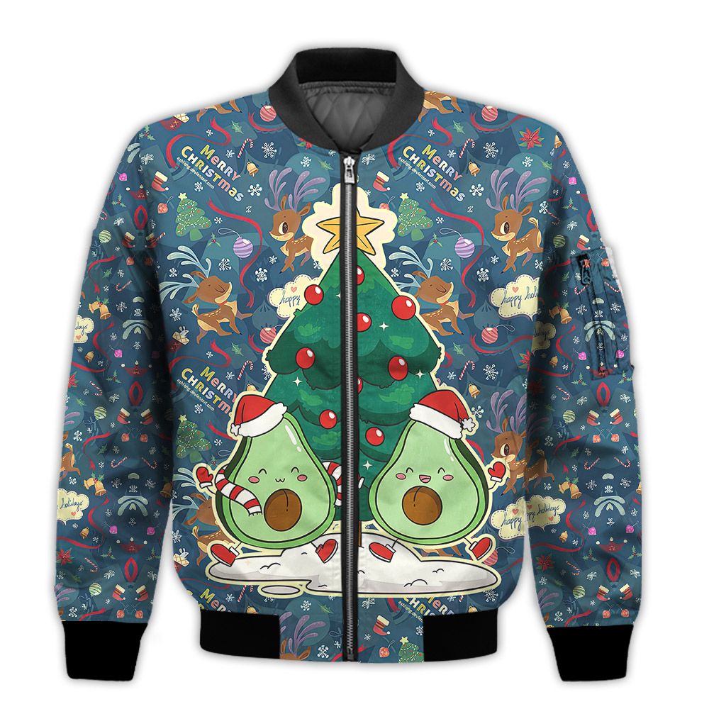Merry-Christmas-Happy-Avocado-Retro-Christmas-Holiday-Gifts-Unisex-3D-Bomber-Jacket-1