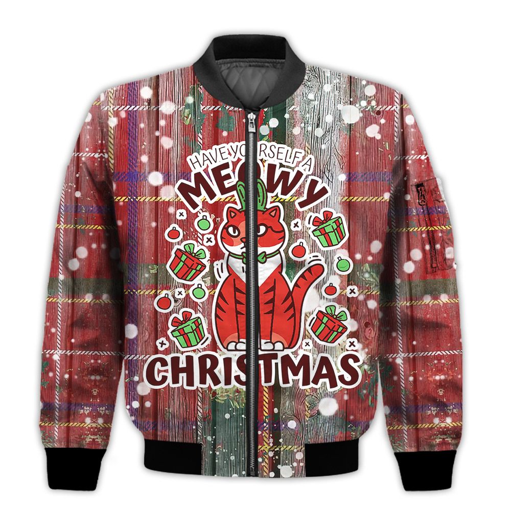 Merry-Christmas-Have-Yourself-A-Meowy-Christmas-Retro-Christmas-Holiday-Gifts-Unisex-3D-Bomber-Jacket-1