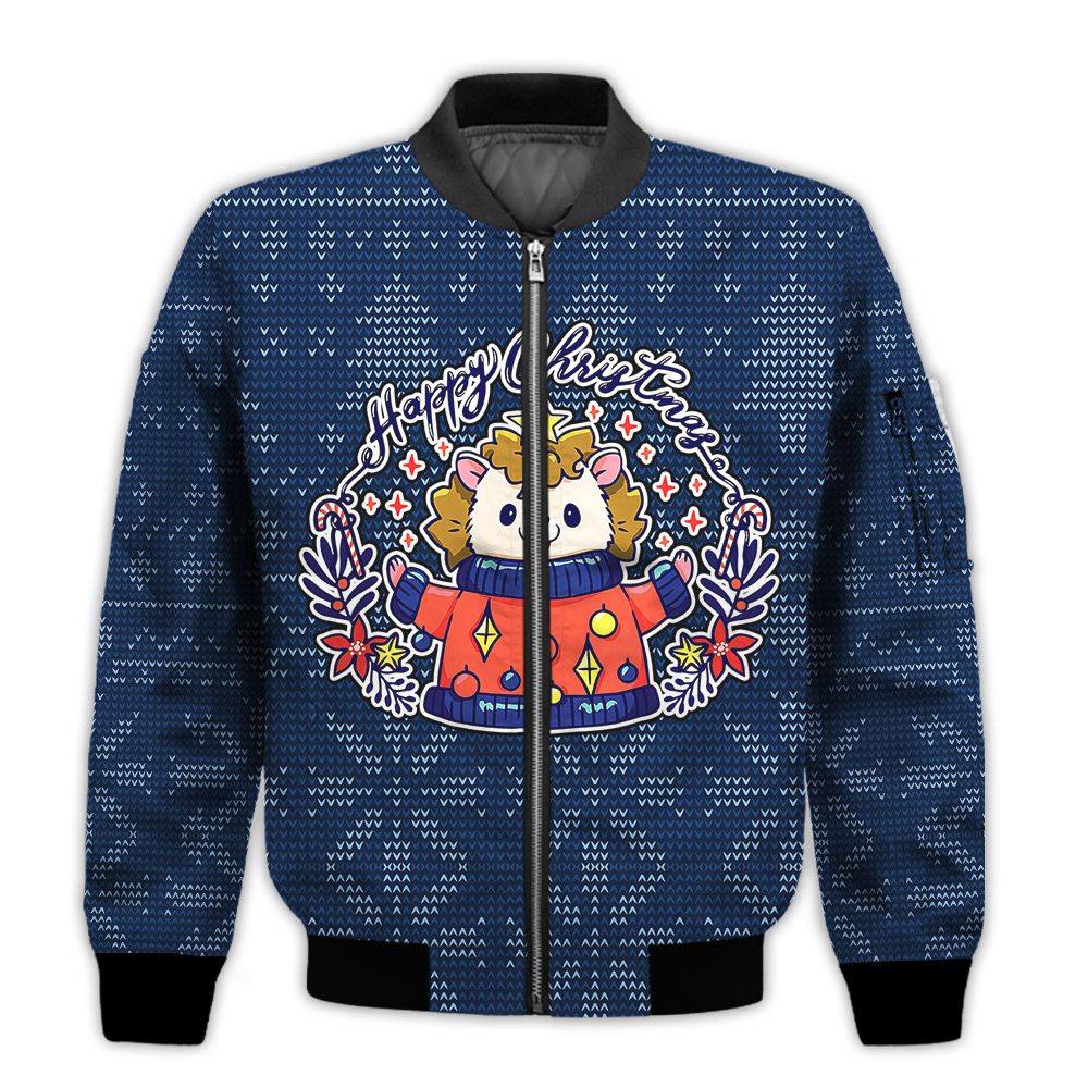Merry-Christmas-Hedgehog-Christmas-Retro-Christmas-Holiday-Gifts-Unisex-3D-Bomber-Jacket-1