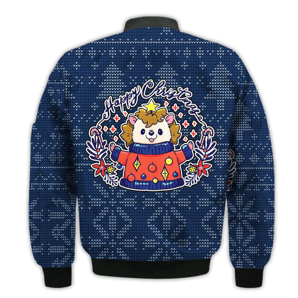 Merry-Christmas-Hedgehog-Christmas-Retro-Christmas-Holiday-Gifts-Unisex-3D-Bomber-Jacket-2