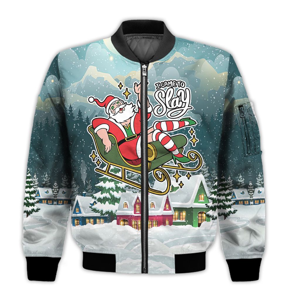 Merry-Christmas-I-Came-To-Slay-Retro-Christmas-Holiday-Gifts-Unisex-3D-Bomber-Bomber-Jacket-1