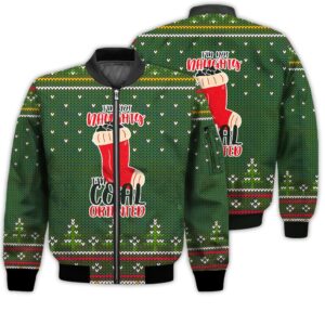 Merry Christmas I'm Not Naughty I'm Coal Oriented Retro Christmas Holiday Gifts Unisex 3D Bomber Bomber Jacket