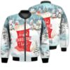 Merry Christmas Joyful Christmas Time Retro Christmas Holiday Gifts Unisex 3D Bomber Bomber Jacket