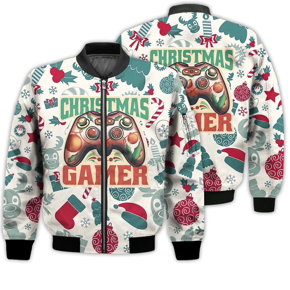 Merry Christmas Joystick For Game Retro Christmas Holiday Gifts Unisex 3D Bomber Bomber Jacket Merry Christmas Joystick For Game Retro Christmas Holiday Gifts Unisex 3D Bomber Bomber Jacket