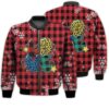Merry Christmas Love Quote Christmas Lights Retro Christmas Holiday Gifts Unisex 3D Bomber Bomber Jacket