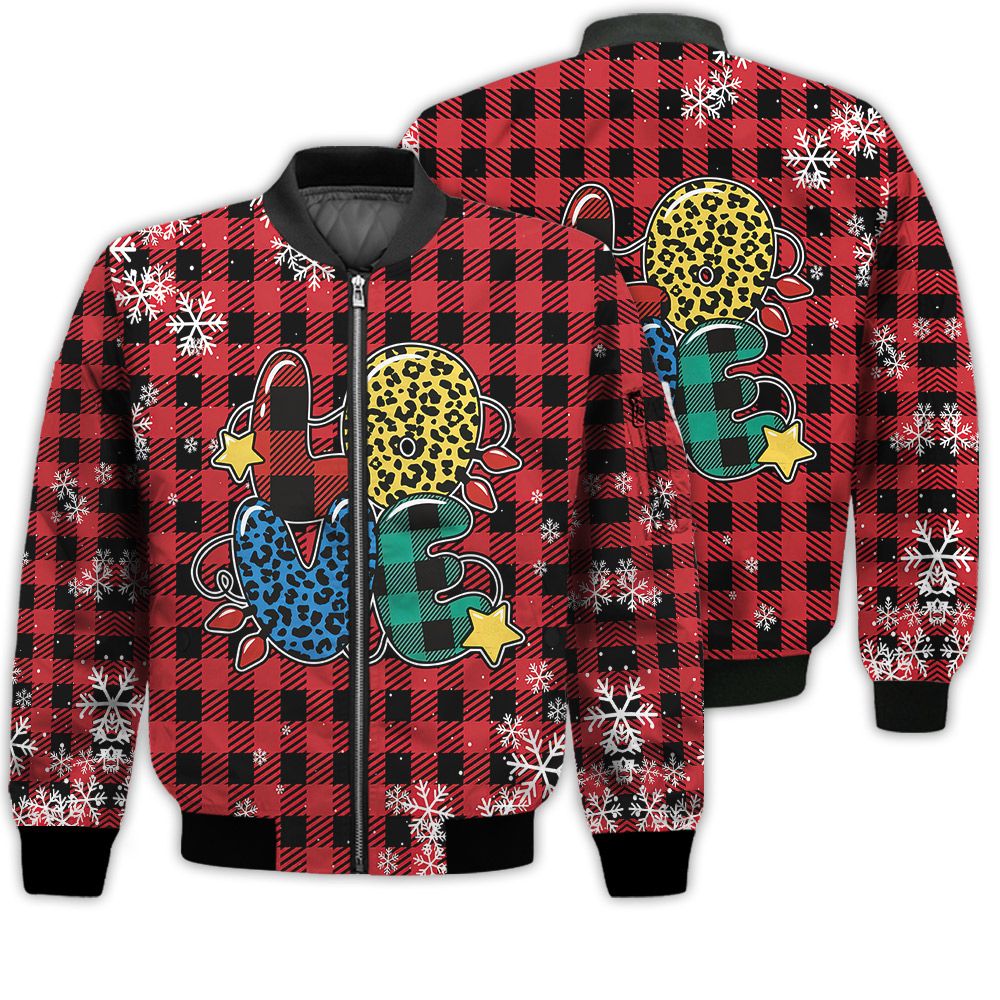 Merry Christmas Love Quote Christmas Lights Retro Christmas Holiday Gifts Unisex 3D Bomber Bomber Jacket Merry Christmas Love Quote Christmas Lights Retro Christmas Holiday Gifts Unisex 3D Bomber Bomber Jacket