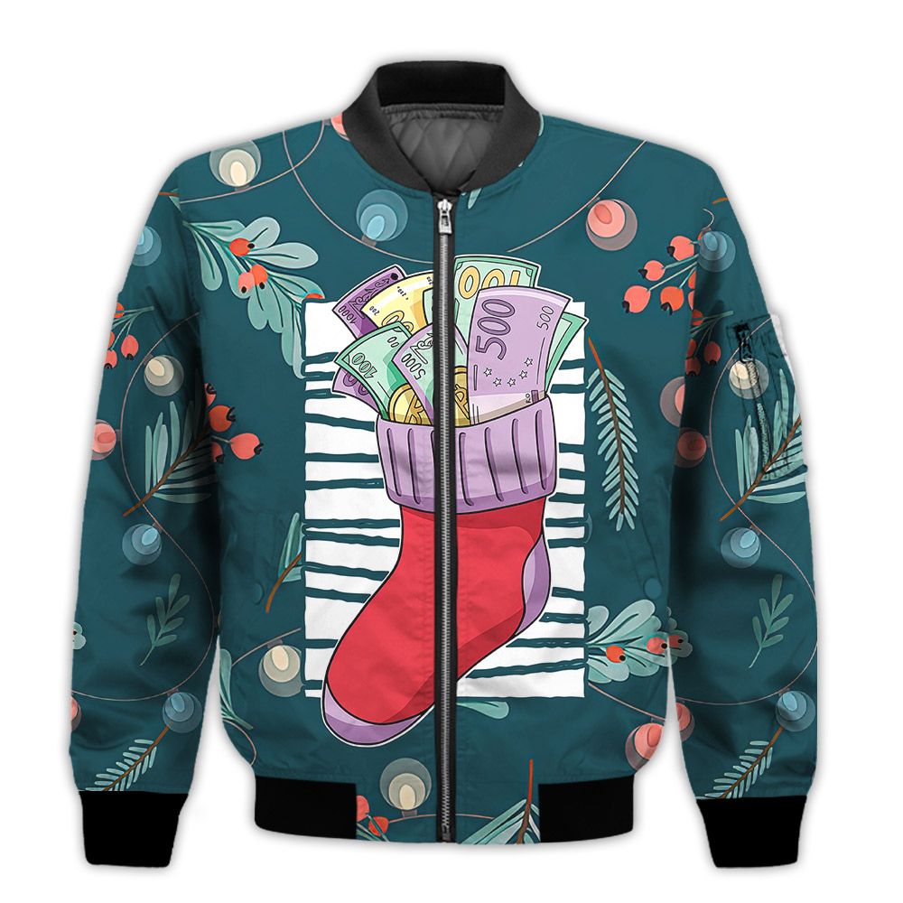 Merry-Christmas-Money-Christmas-Sock-Retro-Christmas-Holiday-Gifts-Unisex-3D-Bomber-Bomber-Jacket-1