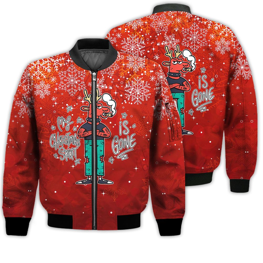 Merry Christmas My Christmas Spirit Is Gone Retro Christmas Holiday Gifts Unisex 3D Bomber Bomber Jacket Merry Christmas My Christmas Spirit Is Gone Retro Christmas Holiday Gifts Unisex 3D Bomber Bomber Jacket