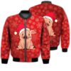 Merry Christmas Pig Retro Christmas Holiday Gifts Unisex 3D Bomber Bomber Jacket