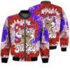 Merry Christmas Reindeer Smoking Retro Christmas Holiday Gifts Unisex 3D Bomber Jacket