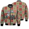 Merry Christmas Santa And Elves Retro Christmas Holiday Gifts Unisex 3D Bomber Jacket