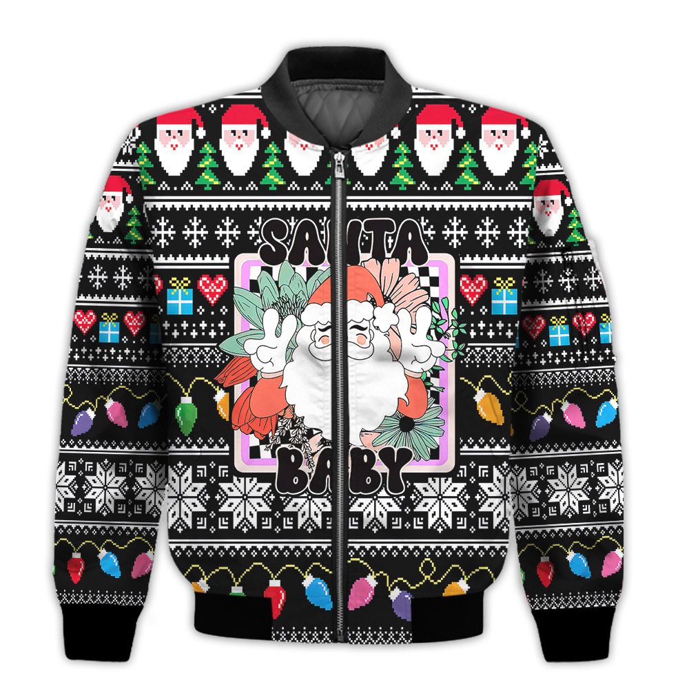Merry-Christmas-Santa-Baby-Retro-Christmas-Holiday-Gifts-Unisex-3D-Bomber-Jacket-1