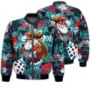 Merry Christmas Santa Claus Carrying Bag Of Gifts Retro Christmas Holiday Gifts Unisex 3D Bomber Bomber Jacket