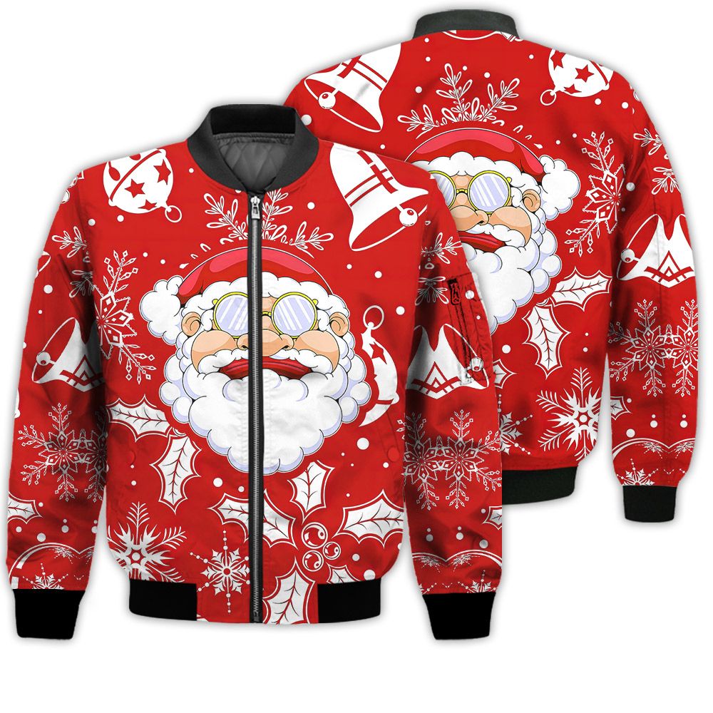 Merry Christmas Santa Claus Head Retro Christmas Holiday Gifts Unisex 3D Bomber Bomber Jacket Merry Christmas Santa Claus Head Retro Christmas Holiday Gifts Unisex 3D Bomber Bomber Jacket