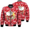 Merry Christmas Santa Claus In Xmas Lights Retro Christmas Holiday Gifts Unisex 3D Bomber Bomber Jacket