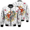 Merry Christmas Santa Claus Skateboarding Retro Christmas Holiday Gifts Unisex 3D Bomber Bomber Jacket