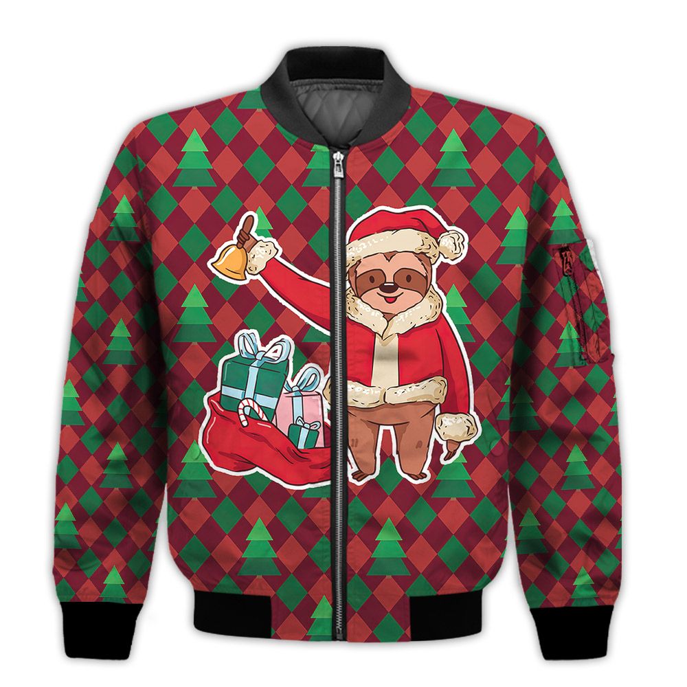 Merry-Christmas-Santa-Claus-Sloth-Retro-Christmas-Holiday-Gifts-Unisex-3D-Bomber-Bomber-Jacket-1