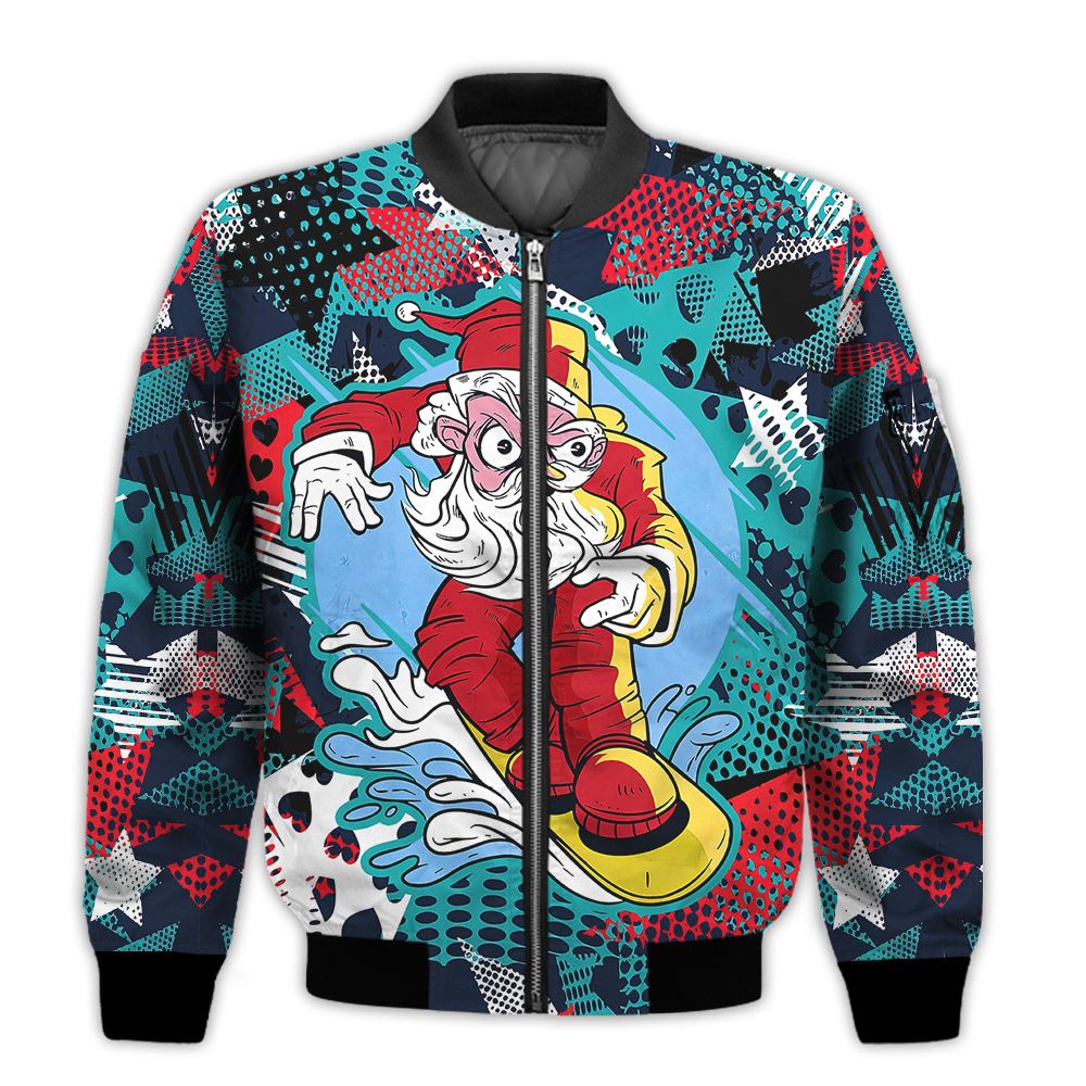 Merry-Christmas-Santa-Claus-Snowboarding-Retro-Christmas-Holiday-Gifts-Unisex-3D-Bomber-Bomber-Jacket-1