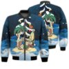 Merry Christmas Santa Claus Summer Beach Retro Christmas Holiday Gifts Unisex 3D Bomber Bomber Jacket