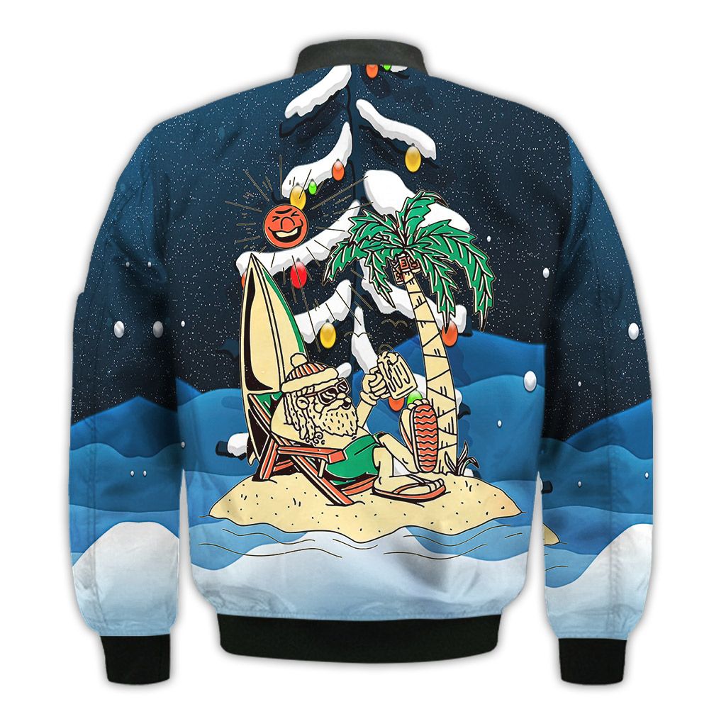 Merry-Christmas-Santa-Claus-Summer-Beach-Retro-Christmas-Holiday-Gifts-Unisex-3D-Bomber-Bomber-Jacket-2