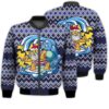 Merry Christmas Santa Claus Surfing Retro Christmas Holiday Gifts Unisex 3D Bomber Bomber Jacket