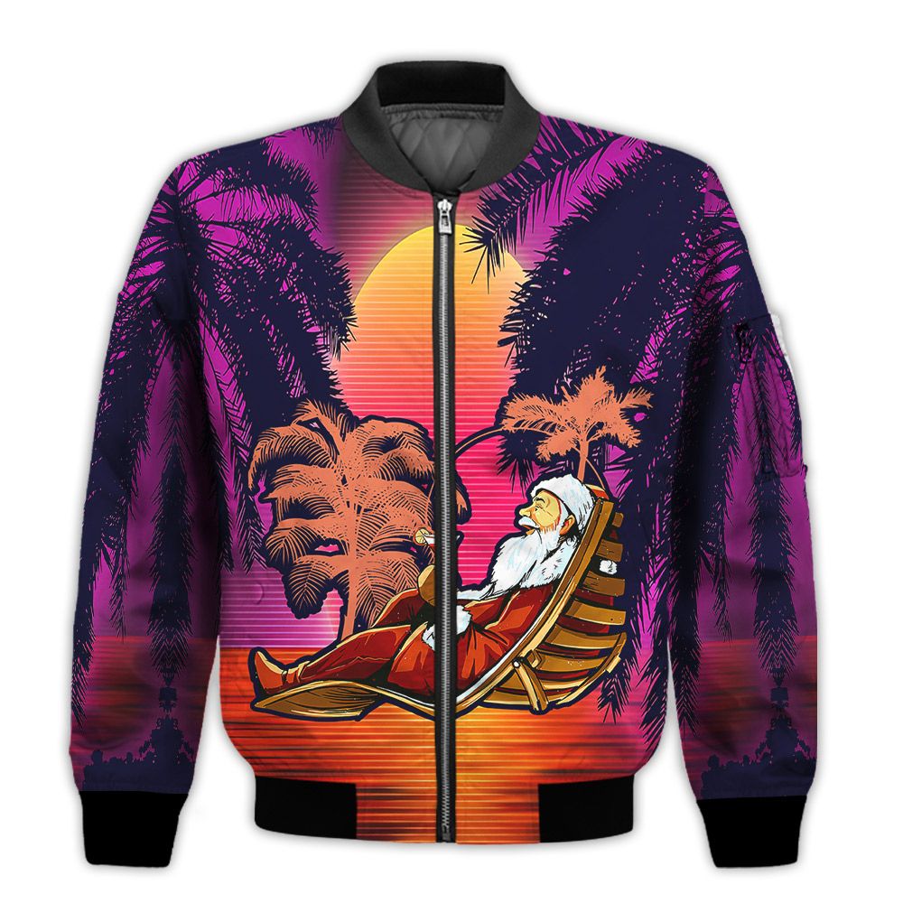 Merry-Christmas-Santa-Claus-Tropical-Retro-Christmas-Holiday-Gifts-Unisex-3D-Bomber-Bomber-Jacket-1