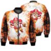 Merry Christmas Santa Football Retro Christmas Holiday Gifts Unisex 3D Bomber Bomber Jacket