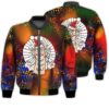 Merry Christmas Santa Llama Retro Christmas Holiday Gifts Unisex 3D Bomber Bomber Jacket